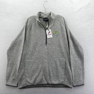 League Quarter Zip Pullover Mens Large Big Sky Montana Gray Fleece Polyester